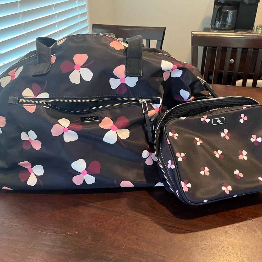 Kate Spade Floral Black Travel Bag Set